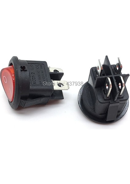 5 Adet Kcd1 224N Rocker Anahtarı Kırmızı Işık ile 4 Pin 6A 250 V/10A 125VAC Snap-In Spst On Off Rocker 2 Pozisyon Anahtarı (Yurt Dışından)