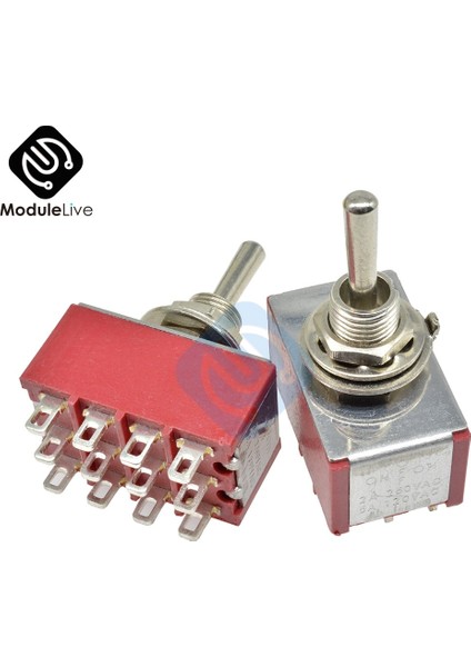 MTS-403 6mm Geçiş Anahtarı Tek Kutuplu Çift Atışlı Spdt On-On 120V 5A 1/4 Inç Montaj 13*22MM (MTS403) 3 Pozisyon 12PIN (Yurt Dışından)