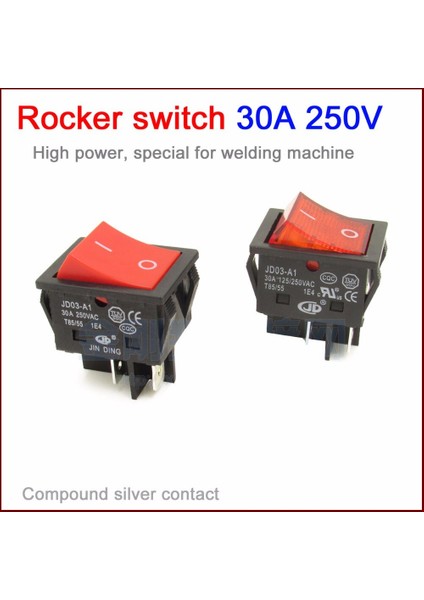 Adet Rocker Anahtarı 30A 250 V Yüksek Güç Büyük Akım Kaynak Makinesi Için Özel (Yurt Dışından) fiyatları
