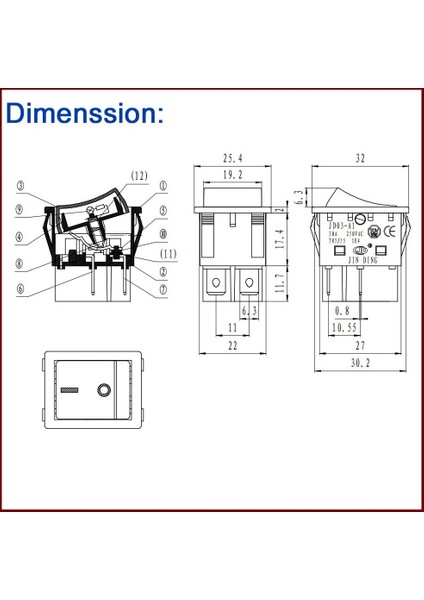Adet Rocker Anahtarı 30A 250 V Yüksek Güç Büyük Akım Kaynak Makinesi Için Özel (Yurt Dışından) modelleri