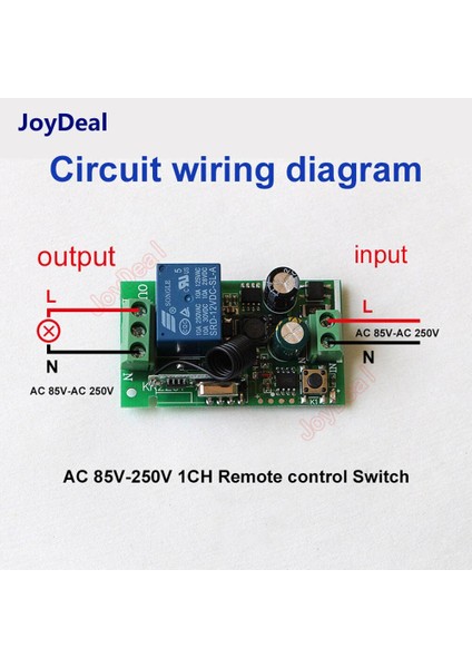 Joydeal 433 Mhz Evrensel Kablosuz Uzaktan Kumanda Anahtarı Ac 120 V 220 V 1ch Röle Alıcı Koridor Odası Ev LED Işık Lambası Anahtarı (Yurt Dışından) indirimleri