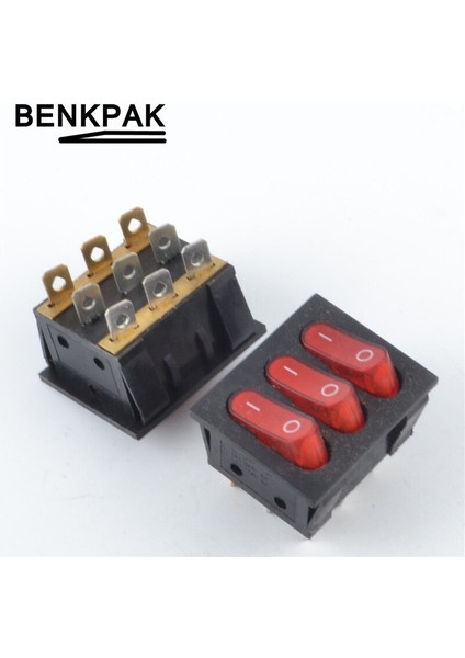 Üç Yollu Aydınlatmalı Basmalı Anahtar 9 Pimli (Yurt Dışından)