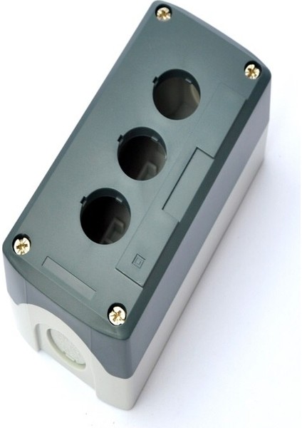 SBX03 Gri Plastik 22MM Çap 3 Delikli Basmalı Düğme Anahtarı Kontrol Kutusu Kasası (Yurt Dışından)