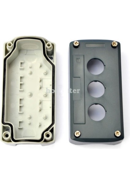 SBX03 Gri Plastik 22MM Çap 3 Delikli Basmalı Düğme Anahtarı Kontrol Kutusu Kasası (Yurt Dışından) fiyatları