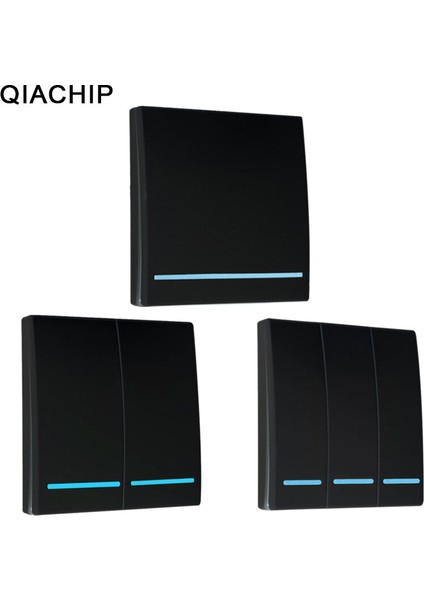 Qıachıp 433 Mhz Kablosuz Rf Uzaktan Kumanda Anahtarı Ac 110 V 220 V Lamba Işığı LED Kablosuz Anahtarları Koridor Odası Duvar Paneli Anahtarı (Yurt Dışından)