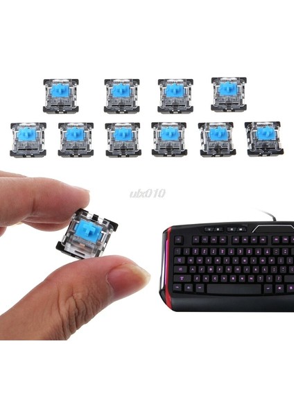 10 Adet 3 Pin Mekanik Klavye Anahtarı Mavi Cherry Mx Klavye Test Cihazı Kiti Mar Whosale & Dropship (Yurt Dışından)