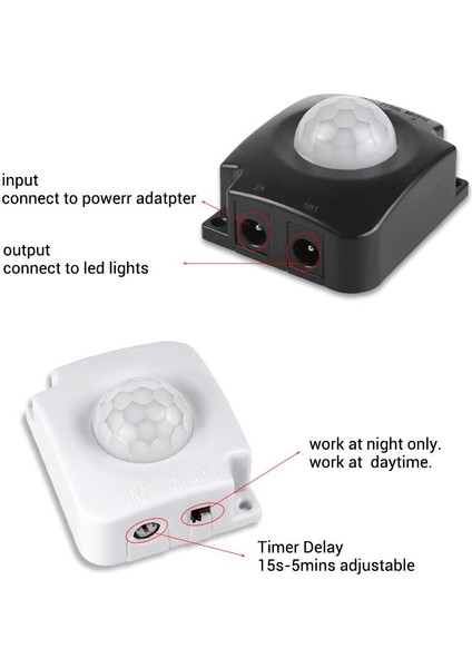 Ammtoo LED Hareket Sensörü Hareket Işığı Anahtarı 5V 12V 24V Pır Hareket Sensörü Otomatik Kızılötesi Zamanlayıcı 5V 12V Photoswitch (Yurt Dışından) indirimleri