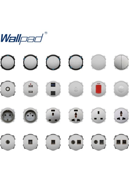 Wallpad Gümüş Duvar Işık Anahtarı LED Göstergesi Duvar Prizi Elektrik Çıkışı Fonksiyon Tuşu Sadece Dıy Ücretsiz Kombinasyon (Yurt Dışından) fiyatları