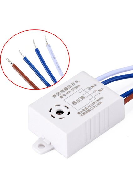 Otomatik Ses Işık Sensörü Anahtarı 220 V 38X27X16MM Açık Kapalı Koridor Merdiven Sokak Işık Anahtarı Fotoğraf Kontrolü Ses Ses Sens (Yurt Dışından)