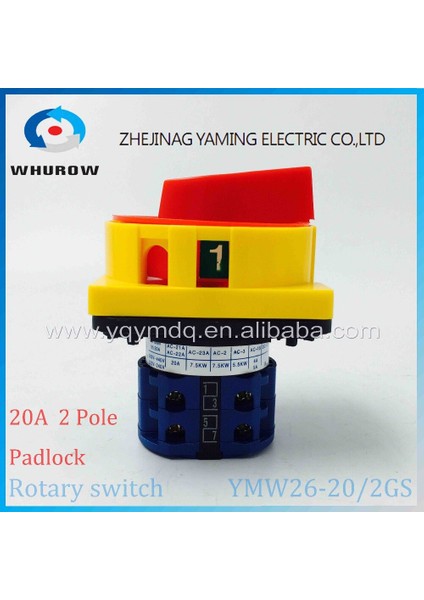 LW26 YMW26-20/2GS Döner Anahtar 2 Konumlu Kapalı-Açık 690V 20A Asma Kilit 2 Kutuplu 8 Terminalli Ana Şalter Acil Durdurma Gümüş Kontak (Yurt Dışından) fiyatları