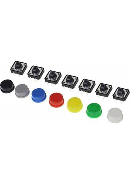 Renkli Akıllı Elektronik Dokunsal Düğme Anahtarı Anlık 12*12*7.3 mm Anahtar Düğmesi + 5 Renkli Işık Dokunmatik Kapak (Yurt Dışından) fiyatları