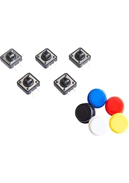 Renkli Akıllı Elektronik Dokunsal Düğme Anahtarı Anlık 12*12*7.3 mm Anahtar Düğmesi + 5 Renkli Işık Dokunmatik Kapak (Yurt Dışından) modelleri