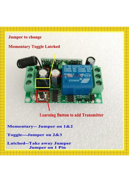 Dc 12 V 1 Ch Röle Alıcı Kablosuz Uzaktan Kumanda Anahtarı 315/433.92 Rf Frekans Rx Öğrenme Anlık Geçiş Kalıcı (Yurt Dışından) fiyatları