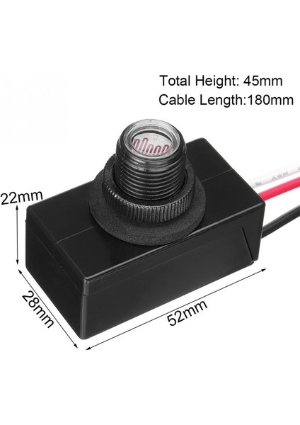 Sıva Altı Montaj Alacak Şafak Düğmesi Fotoğraf Kontrol Göz Fotosel 120V Yağmur Geçirmez (Yurt Dışından)