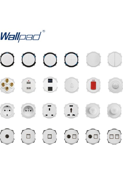 Wallpad Beyaz Duvar Işık Anahtarı LED Göstergesi Duvar Prizi Elektrik Çıkışı Fonksiyon Tuşu Sadece Dıy Ücretsiz Kombinasyon (Yurt Dışından) fiyatları