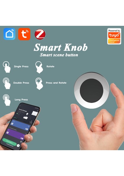 Tuya Zigbee Akıllı Düğme Kablosuz Sahne Anahtarı Düğmesi Denetleyici Akülü Otomasyon Senaryosu Tuya Cihazlarıyla Çalışmak (Yurt Dışından)