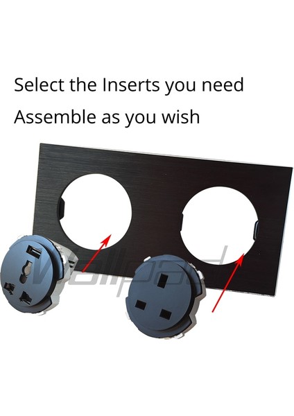 L6 Dıy Panel Fırçalanmış Alüminyum Duvar Anahtarı Priz Ingıltere Ab Evrensel Metal Plaka Ücretsiz Kombinasyonu, 86*86MM (Yurt Dışından) modelleri