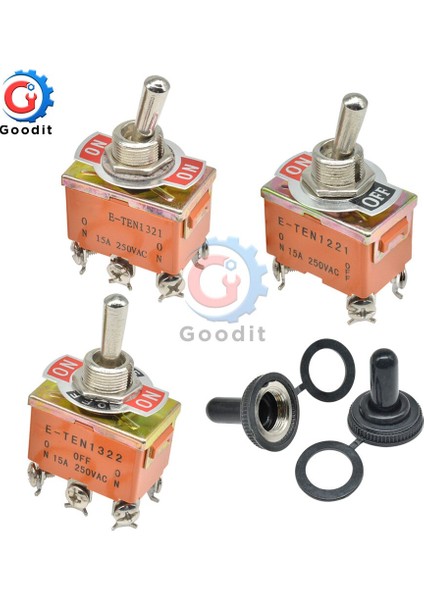 TEN1021 1122 1121 Geçiş Anahtarları Ac 250 V 15A Dpdt Mini Geçiş Anahtarı 12MM Delik Bakır Kontak Külbütör Düğmesi Anahtarı 31*19.8 mm (Yurt Dışından) fiyatları