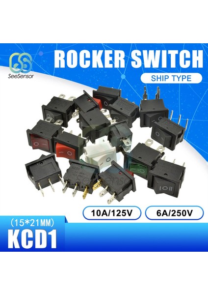 5 Adet/grup Kcd1 Basmalı Anahtar Güç Anahtarı On-Off 2 Pozisyon On-Off-On 3 Pozisyon 2pins 3pins 4pins 6pins 6A 250VAC/ 10A 125VAC (Yurt Dışından)