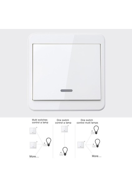 Ac 220V Alıcı Kablosuz Uzaktan Kumanda Anahtarı Duvar Paneli Uzaktan Salon Yatak Odası Tavan Işıkları Duvar Lambaları Kablosuz Tx (Yurt Dışından)