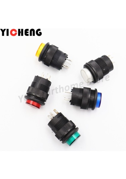 5 Adet R16-503 Anahtar Düğmesi Anahtarı ile Işık Jog Sıfırlama Kendinden Kilitleme Anahtarı 4 Pin 2 Pin 16MM Işık LED 3V (Yurt Dışından) modelleri