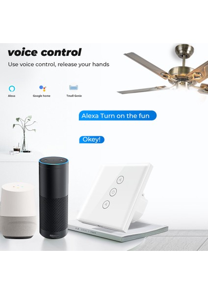 Smatrul - Wifi Fan Tavan Dokunmatik Anahtarı - Zamanlayıcı Kontrol Regülatör Anahtarı - 110 220V - Alexa Google Home Için (Yurt Dışından)