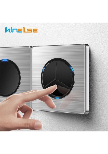 Basın Düğmesi LED Rastgele Nokta Anahtarı Duvar Işık Anahtarı Priz 1 2 3 4 Gang 1 Yollu 2 Yollu Gösterge Ev Elektrik Çıkışı 110-250VAC (Yurt Dışından) fiyatları