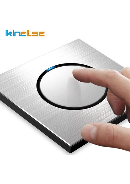 Basın Düğmesi LED Rastgele Nokta Anahtarı Duvar Işık Anahtarı Priz 1 2 3 4 Gang 1 Yollu 2 Yollu Gösterge Ev Elektrik Çıkışı 110-250VAC (Yurt Dışından) modelleri