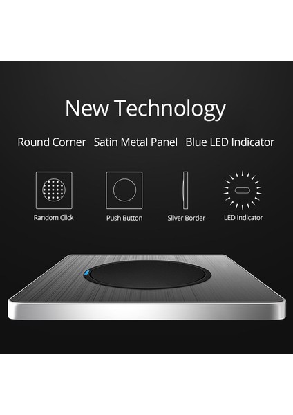 Basın Düğmesi LED Rastgele Nokta Anahtarı Duvar Işık Anahtarı Priz 1 2 3 4 Gang 1 Yollu 2 Yollu Gösterge Ev Elektrik Çıkışı 110-250VAC (Yurt Dışından) indirimleri