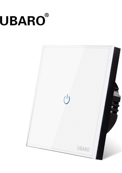 Ubaro Ab/ingıltere AC100-240 Siyah Temperli Cam Dokunmatik Işık Anahtarı LED Panel Duvar Işığı Beyaz Anahtarı 1/2/3 Gang (Yurt Dışından)