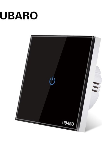 Ubaro Ab/ingıltere AC100-240 Siyah Temperli Cam Dokunmatik Işık Anahtarı LED Panel Duvar Işığı Beyaz Anahtarı 1/2/3 Gang (Yurt Dışından) fiyatları