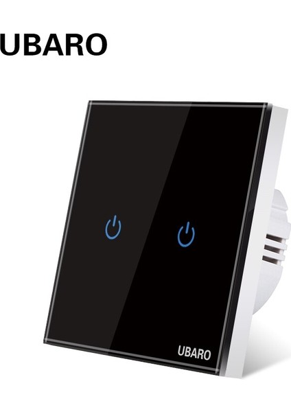Ubaro Ab/ingıltere AC100-240 Siyah Temperli Cam Dokunmatik Işık Anahtarı LED Panel Duvar Işığı Beyaz Anahtarı 1/2/3 Gang (Yurt Dışından) modelleri
