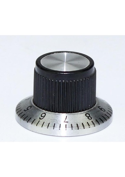 6 Adet Gitar Döner Anahtar Topuzu Tırtıllı Fan Kontrol Pedalı Ses Dönüm 6.35MM Mil Delik Çapı Delta ve Numaralı Işaret (Yurt Dışından)