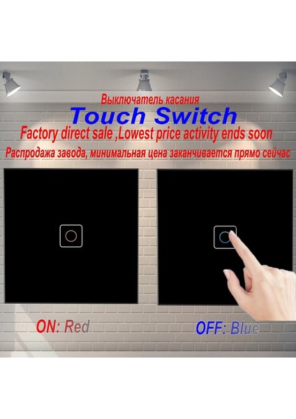 Sensör Anahtarı Duvar Işığı Dokunmatik Anahtarları 220 V 1/2/3 Gang Akıllı Anahtar Su Geçirmez Sertleştirilmiş Cam Panel ile LED Duvar Işıkları (Yurt Dışından)