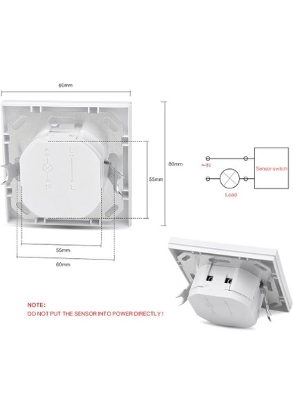 Pır Hareket Sensörü Anahtarı Ac 110 V-240 V Gömme Kızılötesi Akıllı Insan Vücudu Sensörü Duvar Anahtarı Karanlıkta Ayarlanabilir Zaman ile Çalışır (Yurt Dışından)