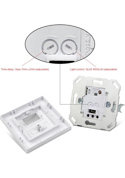 Pır Hareket Sensörü Anahtarı Ac 110 V-240 V Gömme Kızılötesi Akıllı Insan Vücudu Sensörü Duvar Anahtarı Karanlıkta Ayarlanabilir Zaman ile Çalışır (Yurt Dışından)
