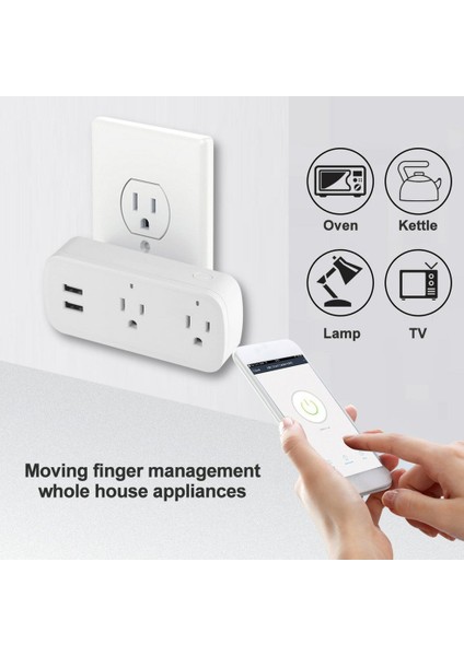 Akıllı Fiş Wifi Soketi Ses Kontrolü Güç Şeridi USB Çıkışları Elektrik Soketi (Yurt Dışından) modelleri