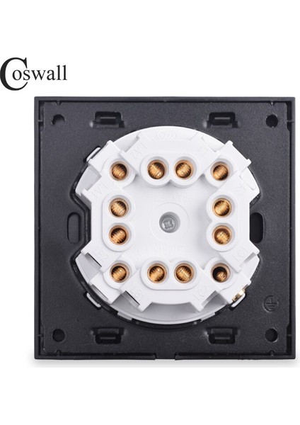 Coswall 4 Gang 2 Yollu Rastgele Tıklama Açık/kapalı Duvar Işık Anahtarı LED Göstergesi Geçiş Anahtarı Anahtarlı Cam Çerçeve Şövalye Siyah (Yurt Dışından) modelleri