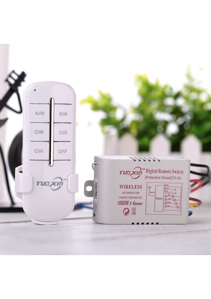 Dijital Anahtar Alıcı 220V Kablosuz 4 Işıklı Uzaktan Lamba Işığı Uzaktan Kumanda Kanalı On/off Way Box Pratik (Yurt Dışından)