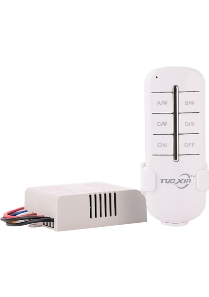 Dijital Anahtar Alıcı 220V Kablosuz 4 Işıklı Uzaktan Lamba Işığı Uzaktan Kumanda Kanalı On/off Way Box Pratik (Yurt Dışından)