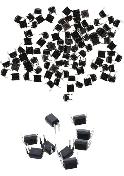 100 Adet 6X6X4.5MM Panel Anlık Dokunsal Inceliğini Basmalı Düğme Anahtarı 4 Pin Dıp ve 10 Adet 4 Dıp Optocoupler Ic 817C (Yurt Dışından)