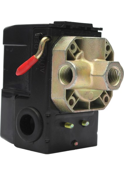 Shgo HOT-90-125PSI 4 Port 26 Amp Basınç Anahtarı Kontrol Vanası Hava Kompresörü Ağır Hizmet Tipi Siyah (Yurt Dışından)