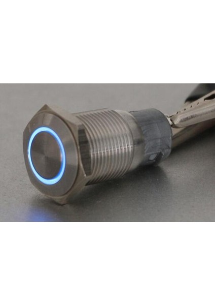 Su Geçirmez Paslanmaz Çelik Kırmızı 12V 16MM LED Güç Düğmesi Anahtarı Gümüş Anlık Tip (Yurt Dışından)