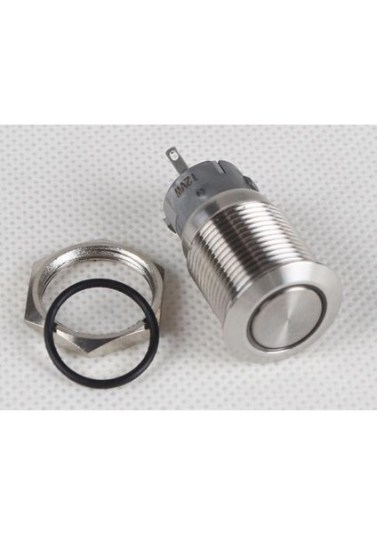 Su Geçirmez Paslanmaz Çelik Kırmızı 12V 16MM LED Güç Düğmesi Anahtarı Gümüş Anlık Tip (Yurt Dışından) fırsatları