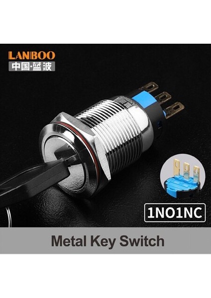 Lanboo 19/22MM Anahtar Düğmesi Spst/dpdt Mandallı Metal Düğme Anahtarı 3A/250VAC ile (Yurt Dışından)