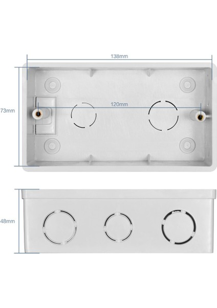Yeni Duvar Montaj Kutusu Dahili Kaset Beyaz Arka Kutu 142*80*50MM 146MM*86MM Standart Anahtar ve Soket (Yurt Dışından)
