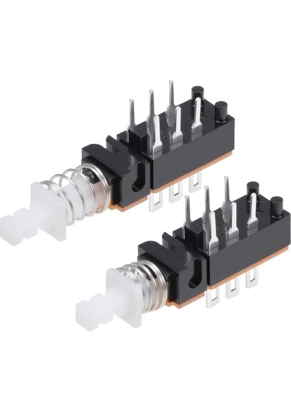 Uxcell 2/5/10/15/20 Adet Basmalı Düğme Anahtarı Mandallama Dpdt 6 Pin 1 Pozisyon Kendinden Kilitli Siyah Düz Delikten (Yurt Dışından)