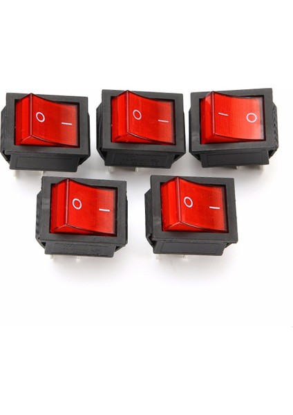 5 Adet Plastik Kırmızı Işıklı Işık Rocker Anahtarı 4 Pinli On/off 2 Pozisyon 16A/250V 20A/125V KCD4-201 Elektrikli Ekipman (Yurt Dışından) modelleri