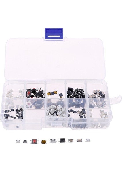 Sıcak! 250 Adet 10 Modeller Dokunsal Basmalı Düğme Anahtarı Anahtarı Araba Uzaktan Kumanda Düğmesi Anahtarları Kutusu ile (Yurt Dışından)