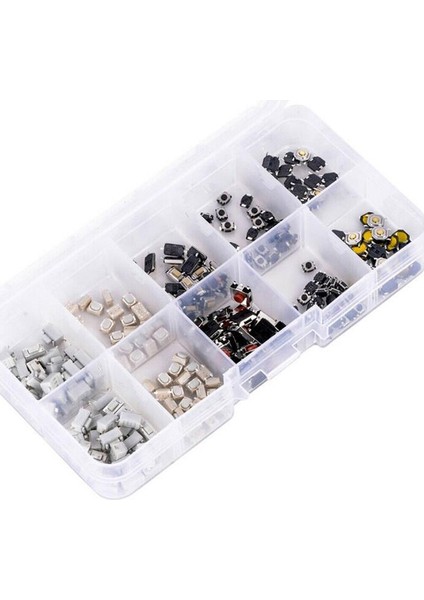 Sıcak! 250 Adet 10 Modeller Dokunsal Basmalı Düğme Anahtarı Anahtarı Araba Uzaktan Kumanda Düğmesi Anahtarları Kutusu ile (Yurt Dışından) fırsatları